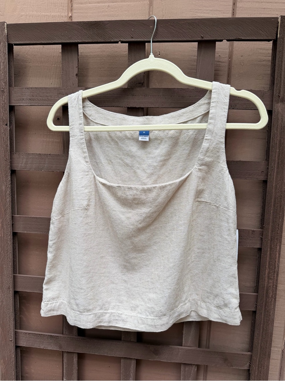 Old Navy Square Neck Sleeveless Linen Blend Crop Top M NWT *Price Firm*